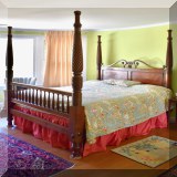 F44. Four post queen bed with spiral carved posts. - $950 